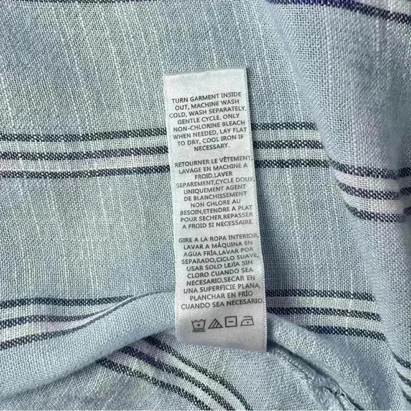 Splendid Women’s Striped V-Neck Collared Blouse Size Medium - Picture 12 of 12